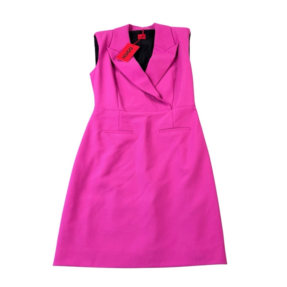 Hugo Boss Vibrant Pink Kamillas Dbl Breasted Woman Cocktail Dress 2 NWT